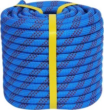 Corda da sartiame per arboristi doppia intrecciata (1/2 pollice x 1/2 pollice x 100 piedi, blu/rosso 