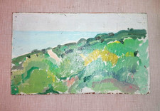BERNARDINO PALAZZI, San Felice Circeo, olio su legno cm 9,8x16,2 aprile 1969