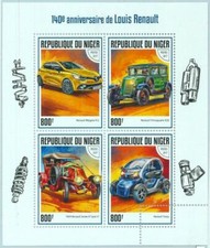 A1405 - NIGER, ERROR, МISPERF Foglio miniatura: 2017 Renault, Twizy, Megane, Auto