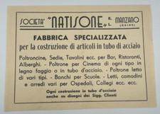 Vecchia pubblicità società Natisone Manzano Udine articoli tubi di acciaio