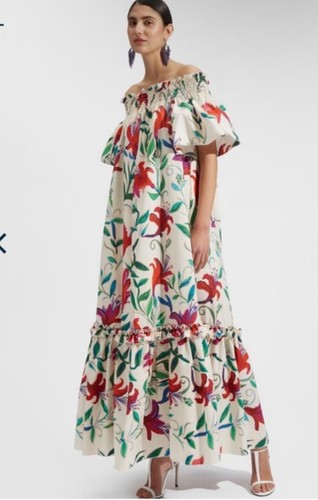Abito maxi scollato floreale
