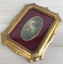 Quadro miniatura vintage -Paesaggio- dipinto a olio su rametto