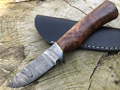 Coltello caccia damasco - coltello, con