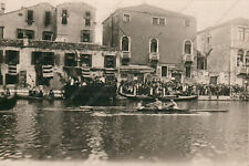 1924 VENEZIA Canal Grande Regata storica vecchie case Cartolina fotografica