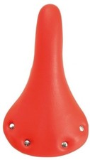 SELLA ROSSA IN PELLE CON BORCHIE BICI BICICLETTA 28" SCATTO FISSO SINGLE SPEED