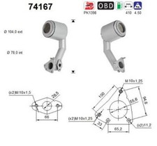 140 KW 190 CV CATALIZZATORE PER Nissan Pulsar 2 Vol/ C13 1.6 DiG-T