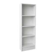 Libreria Scaffale Legno Melaminico Colore Bianco Caldo 60x24x170H cm 4 Ripiani
