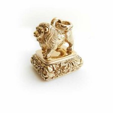 Gold Plated Lion Signet Seal