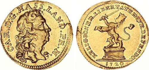 Hessen kassel ducato - hessen, d'oro