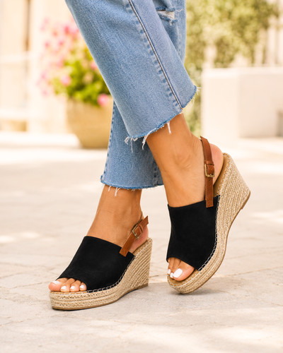Espadrillas donna nere - donna, zeppa