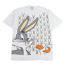 Bugs Bunny T Shirt Vintage Uomo XL Bianco 1993 Looney Tunes Personaggi Americani
