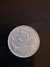 5 Lire Delfino 1955 Repubblica