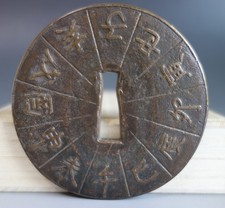 Tsuba guard zodiac kanji Yin