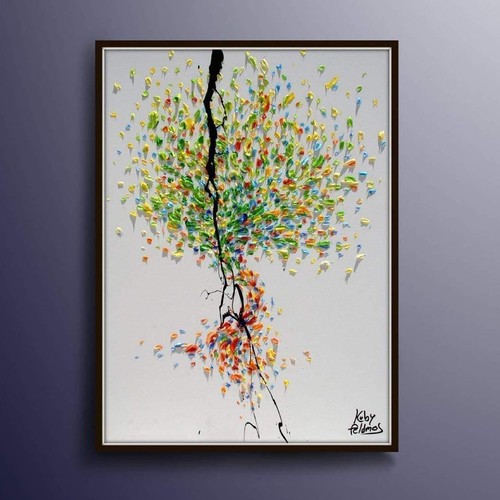 Albero dipinto olio - 30",