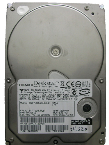 Hitachi deskstar 500gb - (bc),