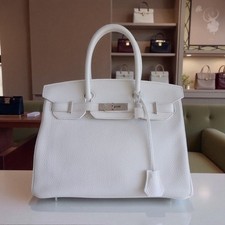 White Hermes Birkin 30 bag