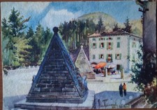 Illustratore A RAIMONDI Cartolina ABETONE(PT)Le Piramidi"Anno XVII Era Fascista