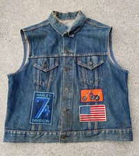 Gilet vintage anni 70 tipo 3 Levi’s Big E Harley biker denim *punto catena
