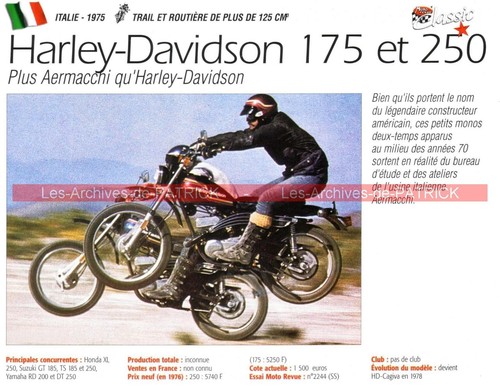 Harley davidson 175 250 ss - et,