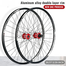 Set ruote 26/27,5/29 pollici MTB bicicletta QR/Thru asse cerchi mozzi 32 fori freno a disco