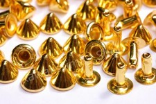 Borchie cono ALTO a rivetto 8MM color oro quantità a scelta da 50 a 1000 pz