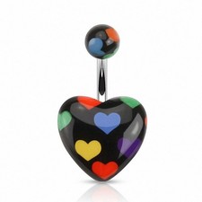 Piercing Ombelico Cuore Nero