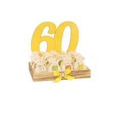 Bomboniera 60 anni compleanno sacchettini portaconfetti numero 60 e cesto