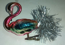 VINTAGE -ADDOBBO NATALIZIO PER ALBERO , CIGNO IN VETRO SOFFIATO