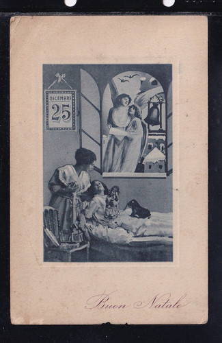 Cartolina buona natale bambina - cartolina,