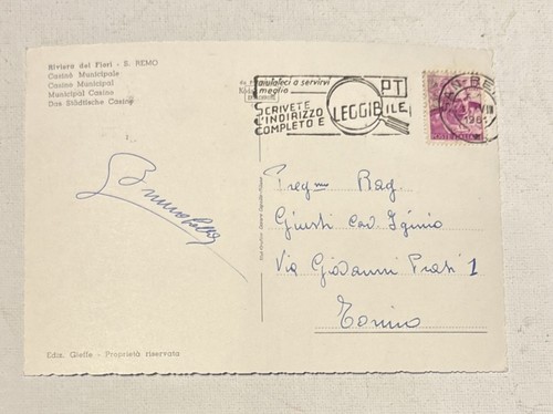 Cartolina sanremo firma - da,