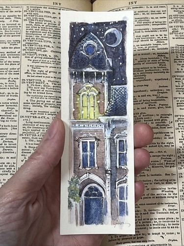 Handpainted bookmark original - bookmark,