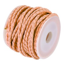 5,5 iarde/5 m cavo rotondo in pelle intrecciato (cachi, 3 mm/0,12")