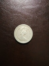  One pound 1983 Elizabeth II Moneta rara. 1 Sterlina scritta al contrario