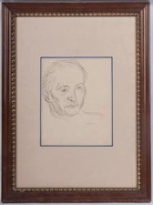 CARLO LEVI (  1902 -  1975) Testa di anziano  - disegno a matita su carta