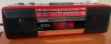 Sony CFS-210L Portable Stereo Radio Cassette Player Recorder Vintage Boombox RED