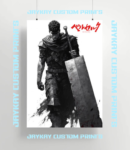 Poster berserk guts - poster, anime