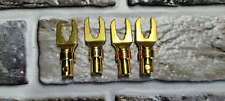 4 x Gold Plated Forcella Plug Connettore a Forcella