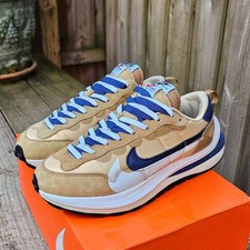 Nike X Sacai Vaporwaffle Sneakers Sesame Blue Void Taglia 9.5 DD1875-200 INDOSSATE 1 VOLTA!