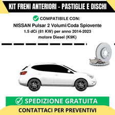 KIT FRENI ANTERIORI (Pastiglie e Dischi) per NISSAN Pulsar 2 Volumi/Coda Spio...