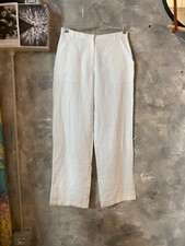 Cellophane pantaloni bianchi donna in 100% lino taglia 44