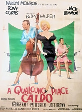 Manifesto cinematografico Film A qualcuno piace Caldo Marilyn Monroe 100 x 140