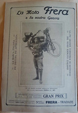 Pubblicità Moto Frera per il Regio Esercito e per la guerra 1916