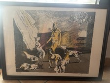 Alberto Sughi “uomo con Cani" Litografia