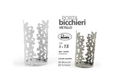 Gicos - Portabicchieri in Metallo con Farfalle e Cuori, Colori Assortiti 