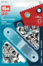 OCCHIELLI Prym in Ottone Diametro 8mm 24 Pezzi Argento 541374