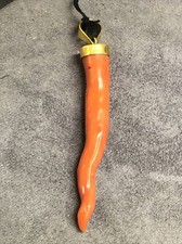 coral and 18k gold horn