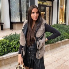 Gilet moda pelliccia di volpe naturale donna invernale pelle intera pelliccia caldo gilet gilet