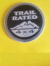 STEMMA DISTINTIVO BADGE PER JEEP TRAIL RATED 4X4 NERO BLACK