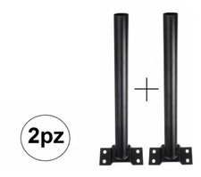 2x STAFFE PALO PER LAMPIONE SOLARE STRADALE SUPPORTO METALLO STAFFA MURO PARETE