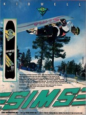 Pubblicità SIMS Snowboard Terry Kidwell Stampa Ephemera Decorazione Arte Parete